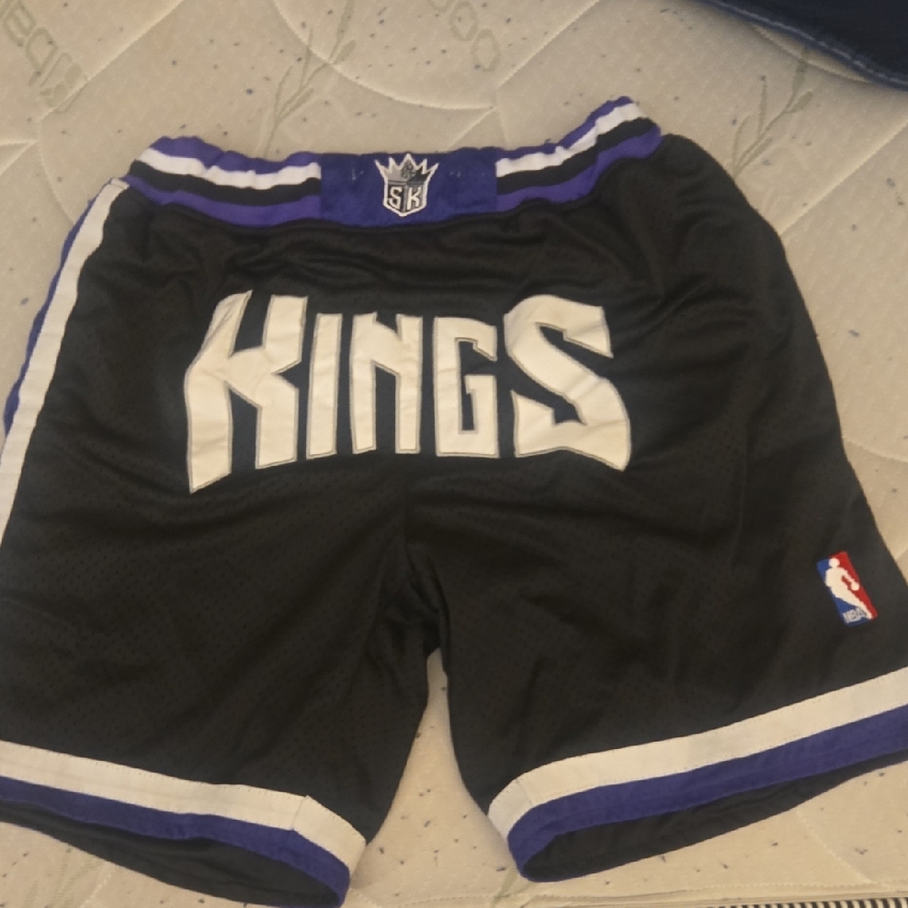 Just Don Black and Purple Basketball Shorts